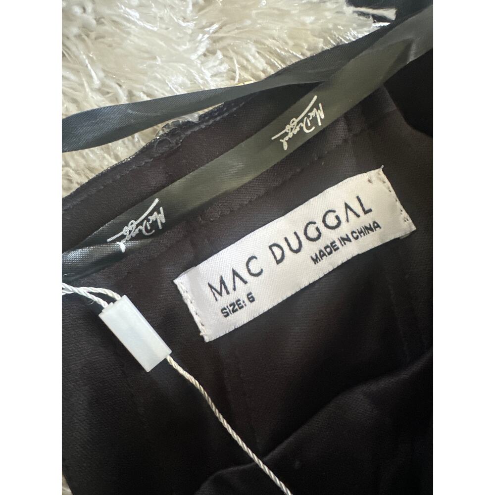 Mac Duggal Black Midi Dress with Pearl Embellishments - Picture 10 of 10